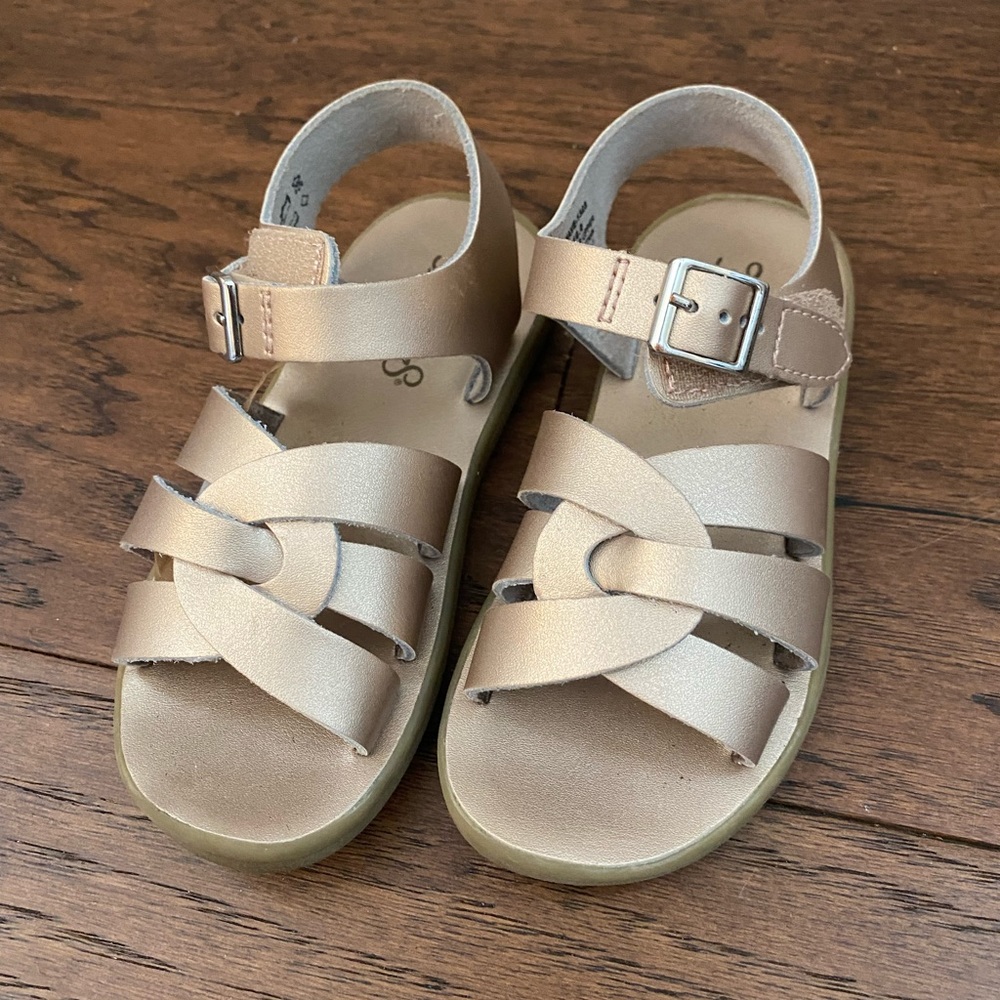 Footmates Saltwater Velcro Girls Sandals Gold size 10